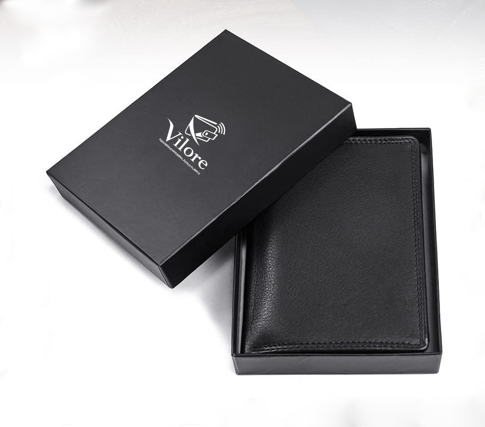 Billetera Vilore Negra con Protección RFID | Compacta y elegante